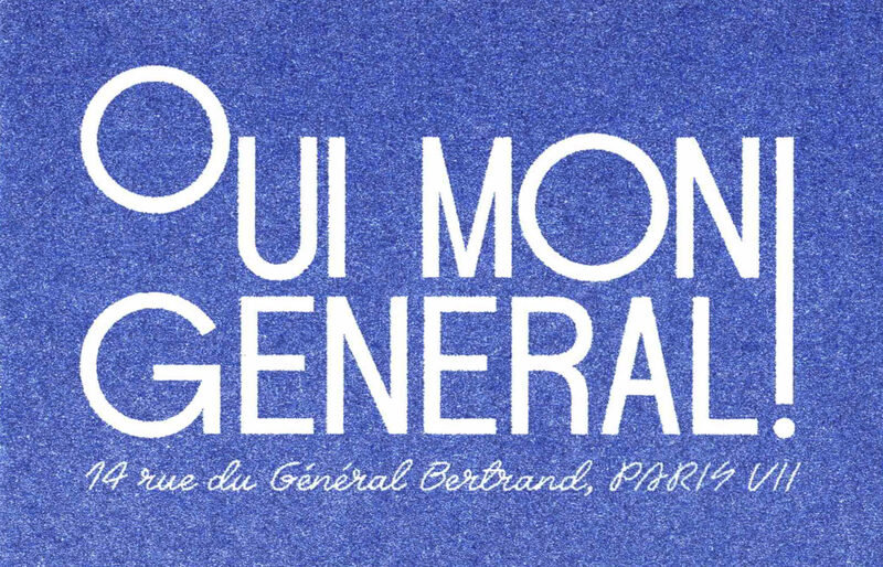 Oui Mon Général ! — carte de visite du bistrot, 14 rue du Général Bertrand, Paris VII